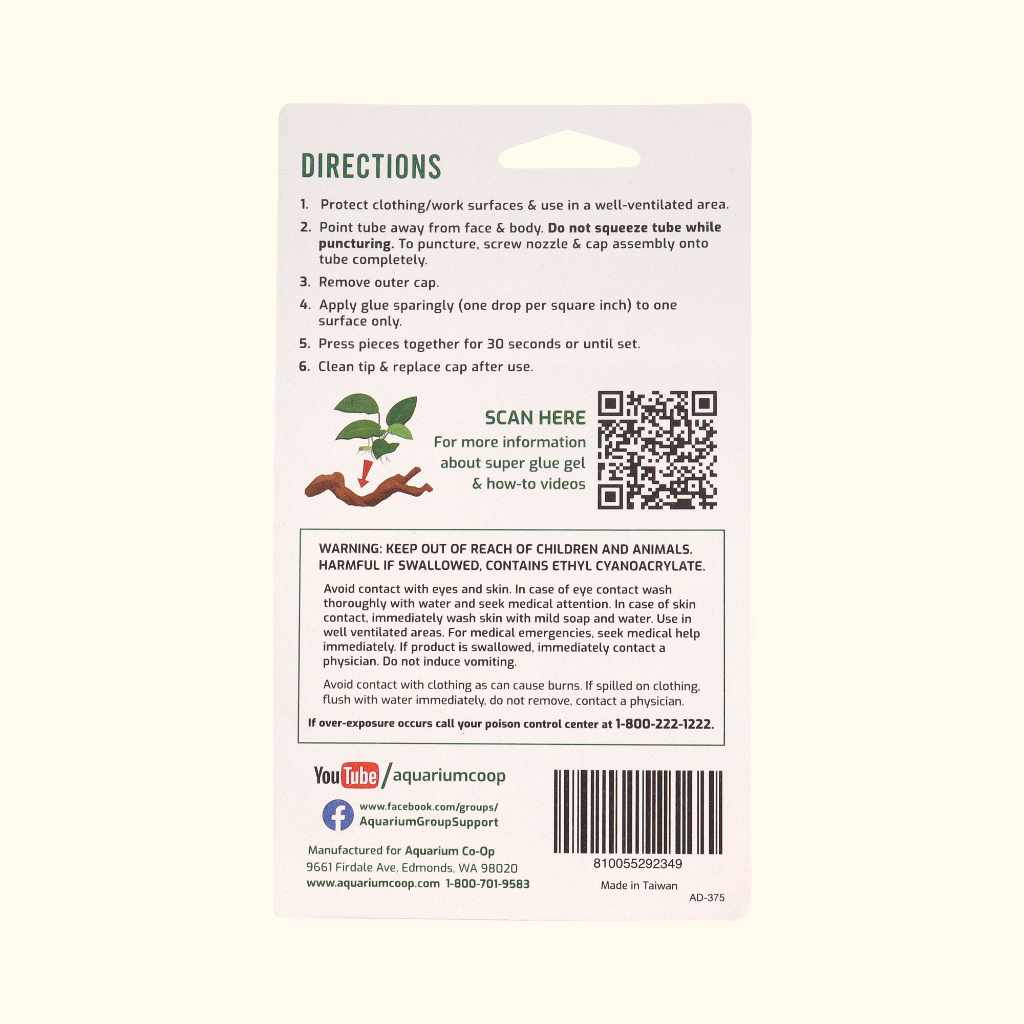 Aquarium Safe Super Glue Gel - Aquarium Co - Op