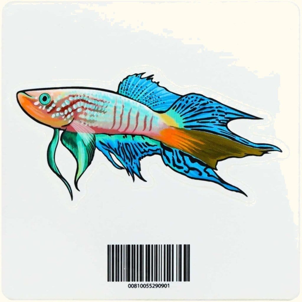 Blue Gularis Killifish Decal Sticker - Aquarium Co - Op